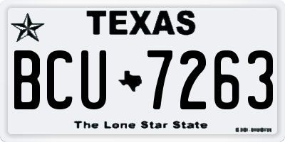 TX license plate BCU7263