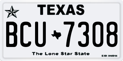 TX license plate BCU7308