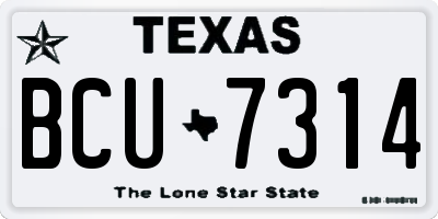 TX license plate BCU7314