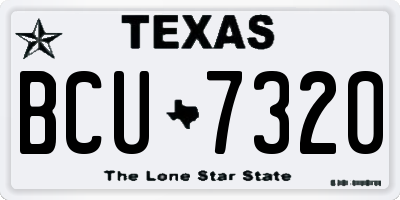 TX license plate BCU7320