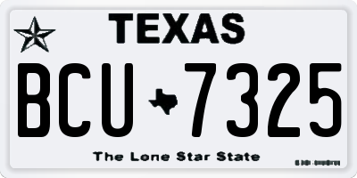 TX license plate BCU7325