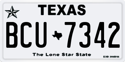 TX license plate BCU7342
