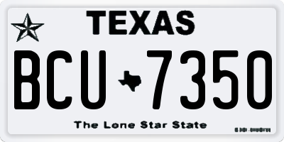 TX license plate BCU7350
