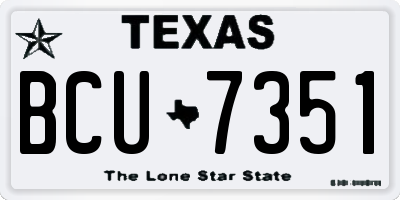 TX license plate BCU7351