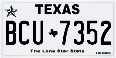 TX license plate BCU7352
