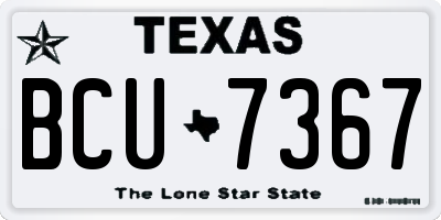 TX license plate BCU7367