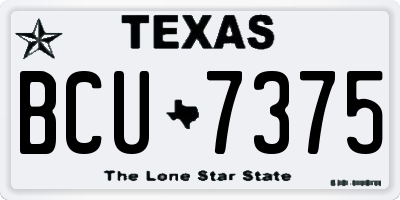 TX license plate BCU7375