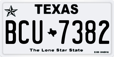 TX license plate BCU7382