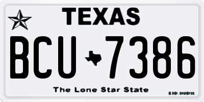 TX license plate BCU7386