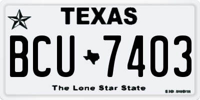 TX license plate BCU7403