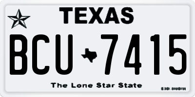 TX license plate BCU7415