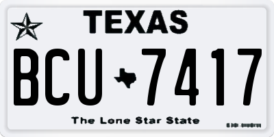 TX license plate BCU7417