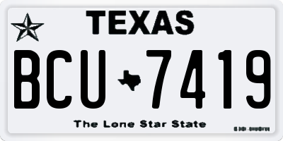 TX license plate BCU7419