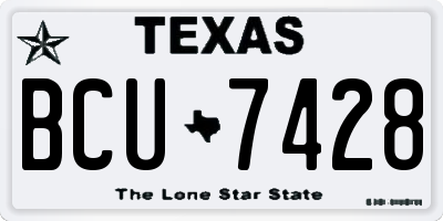 TX license plate BCU7428