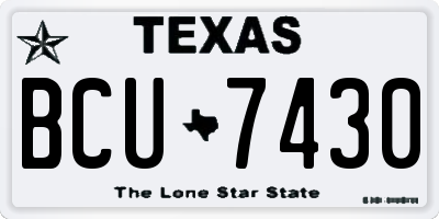 TX license plate BCU7430