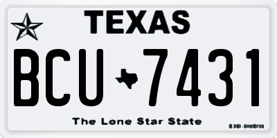 TX license plate BCU7431