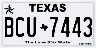 TX license plate BCU7443