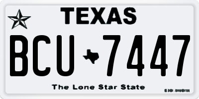 TX license plate BCU7447