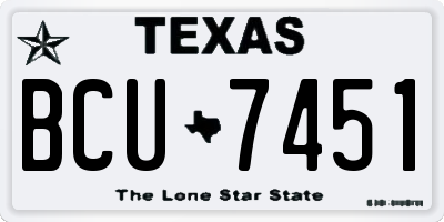TX license plate BCU7451