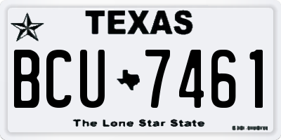 TX license plate BCU7461