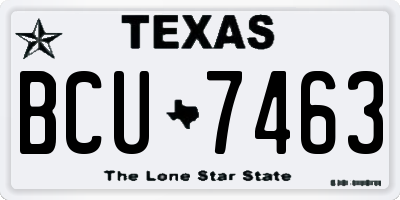 TX license plate BCU7463