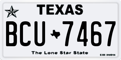 TX license plate BCU7467