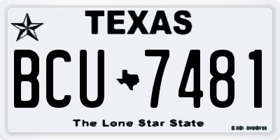TX license plate BCU7481