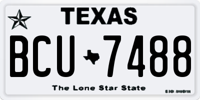 TX license plate BCU7488