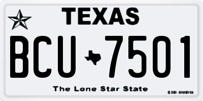 TX license plate BCU7501