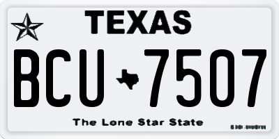 TX license plate BCU7507