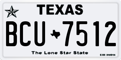 TX license plate BCU7512