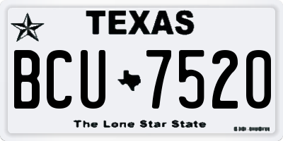 TX license plate BCU7520