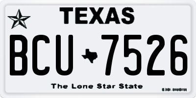 TX license plate BCU7526