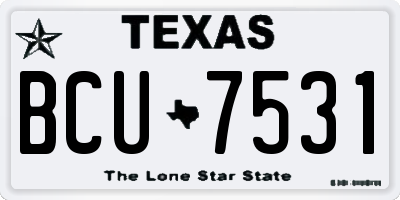 TX license plate BCU7531