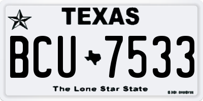 TX license plate BCU7533