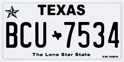 TX license plate BCU7534