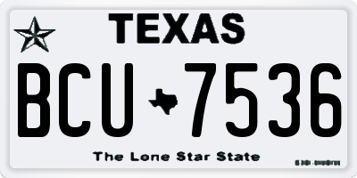 TX license plate BCU7536