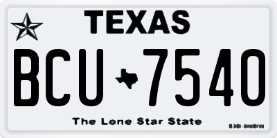 TX license plate BCU7540