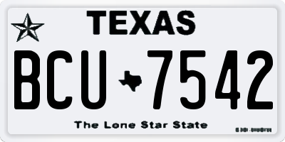 TX license plate BCU7542