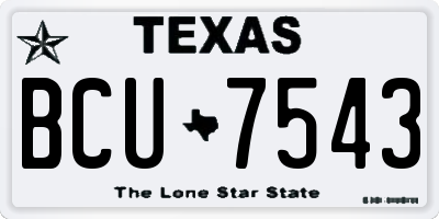 TX license plate BCU7543