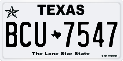 TX license plate BCU7547