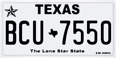 TX license plate BCU7550