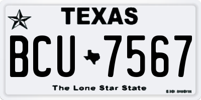 TX license plate BCU7567