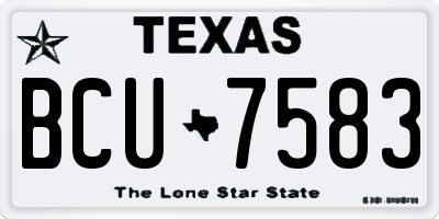 TX license plate BCU7583