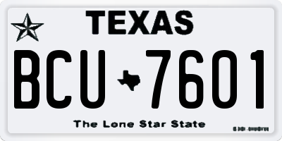TX license plate BCU7601
