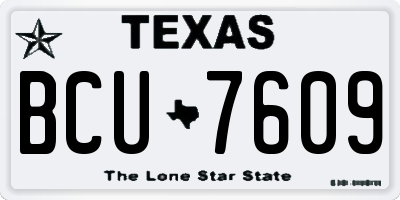 TX license plate BCU7609