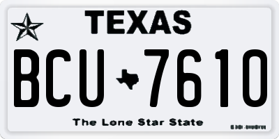 TX license plate BCU7610