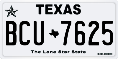 TX license plate BCU7625