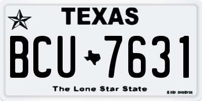 TX license plate BCU7631