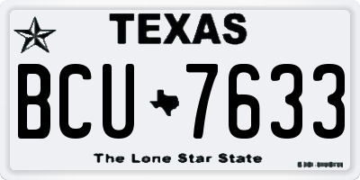 TX license plate BCU7633